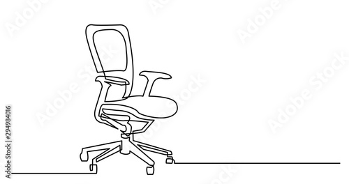 continuous line drawing of office ergonomic chair