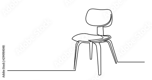 continuous line drawing of simple modern cafe chair