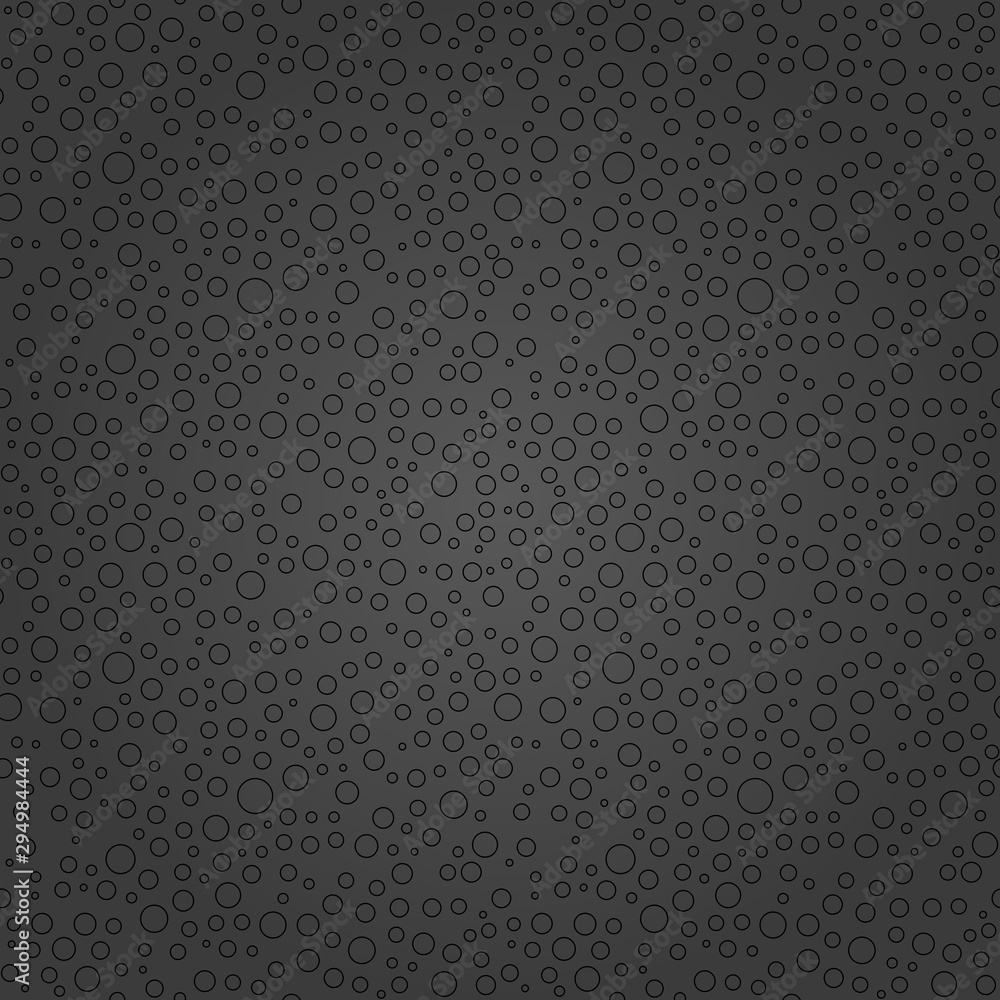 Seamless background with random elements. Abstract ornament. Dotted abstract dark pattern with black bubles