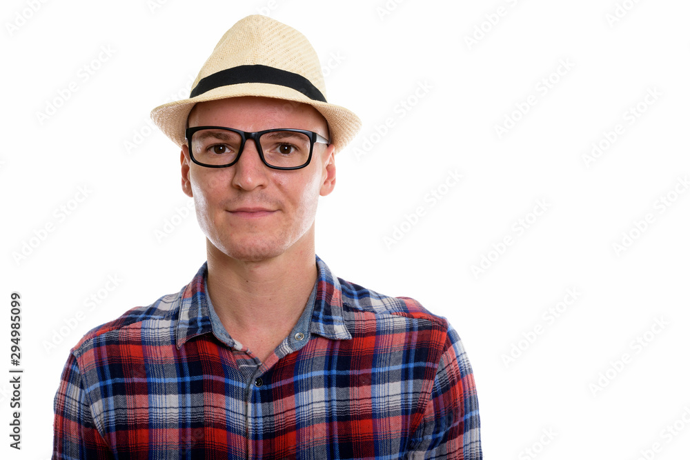 Studio shot of young handsome man wearing eyeglasses Studio shot of young handsome man wearing eyeglasses