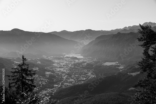 View from the Katrin. The Katrin is a mountain in Upper Austria near Bad Ischl and belongs to the Katergebirge photo