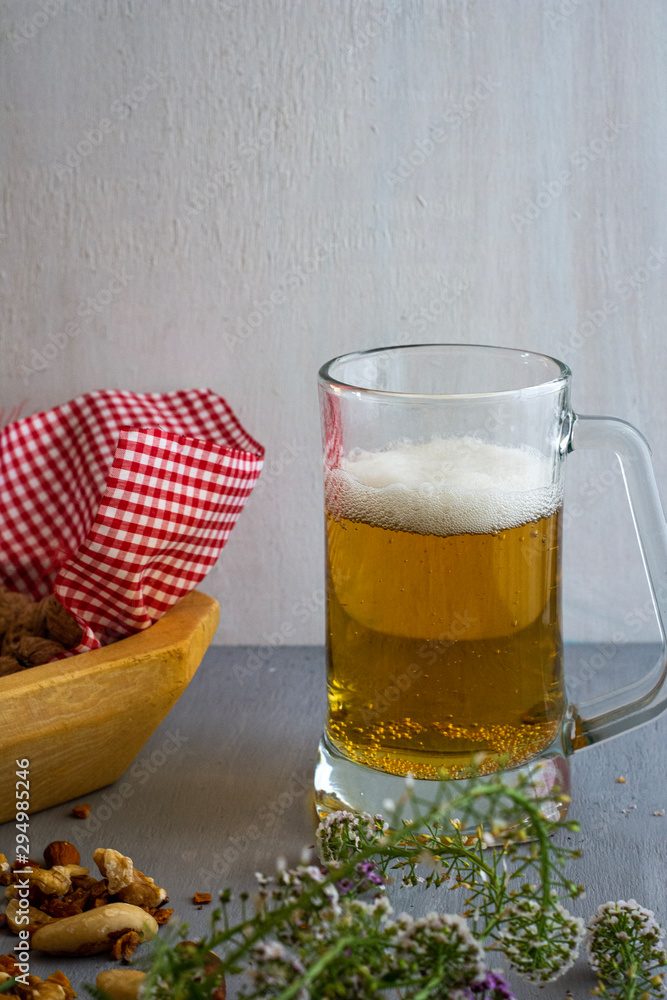 glass of beer on a background glass of beer on a background