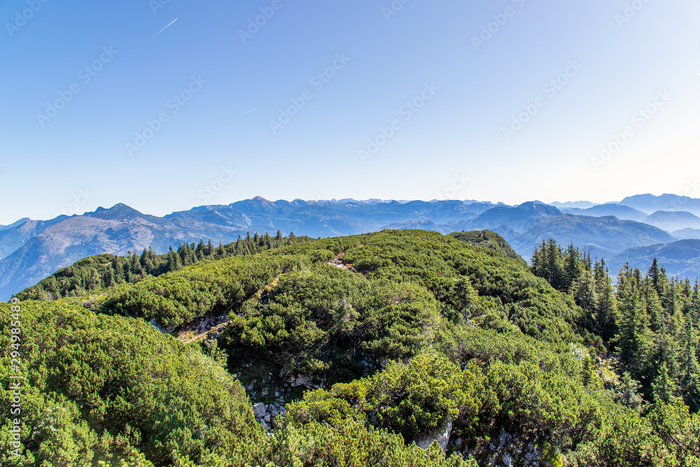 View from the Katrin. The Katrin is a mountain in Upper Austria near Bad Ischl and belongs to the Katergebirge