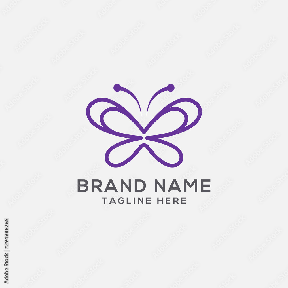 Obraz premium vector logo butterfly .This logo suitable for beauty cosmetic logo.