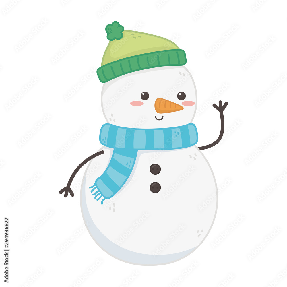 snowman with hat and scarf decoration merry christmas