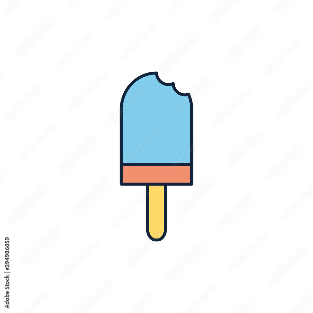 bitten popsicle ice cream summer icon line and fill bitten popsicle ice cream summer icon line and fill