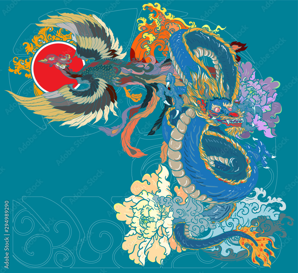 Download Phoenix Dragon Tattoo Design RoyaltyFree Stock Illustration Image   Pixabay