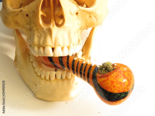 Halloween skull and smoke