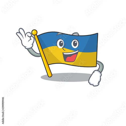 Okay flag ukraine flown above cartoon pole