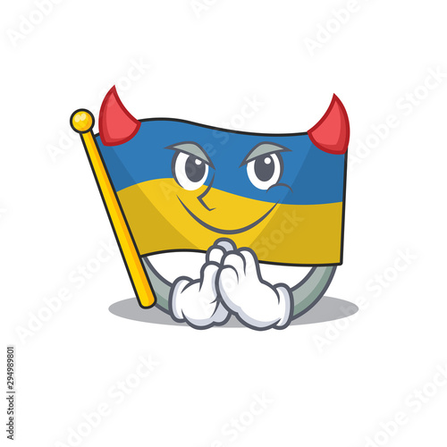 Devil flag ukraine in the character shape