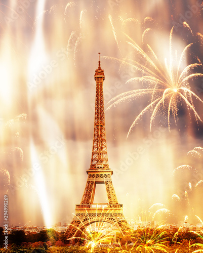 romantic destination Eiffel tower Paris, France