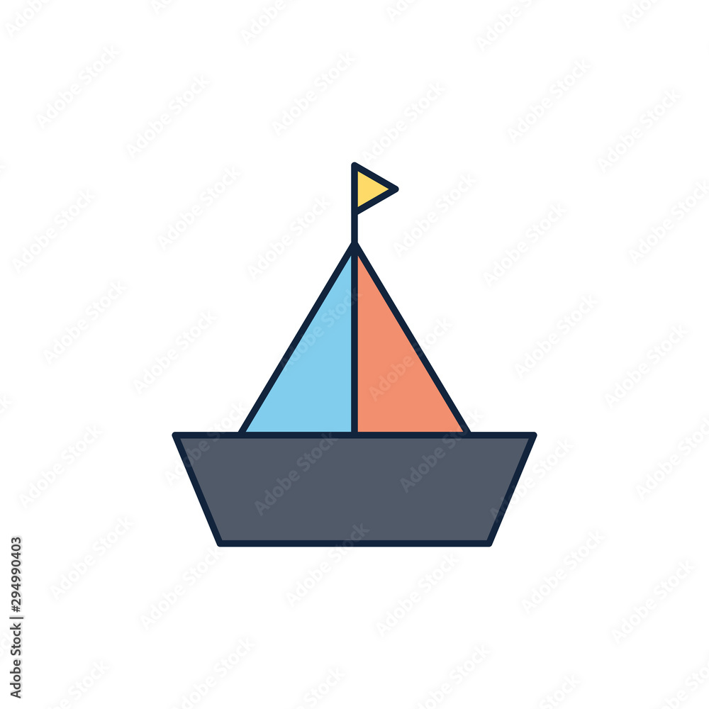 sailing boat summer icon line and fill sailing boat summer icon line and fill