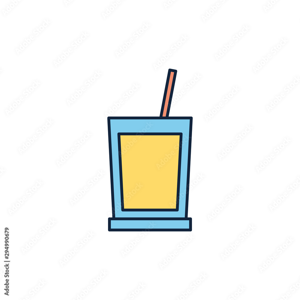 cocktail with straw summer icon line and fill cocktail with straw summer icon line and fill