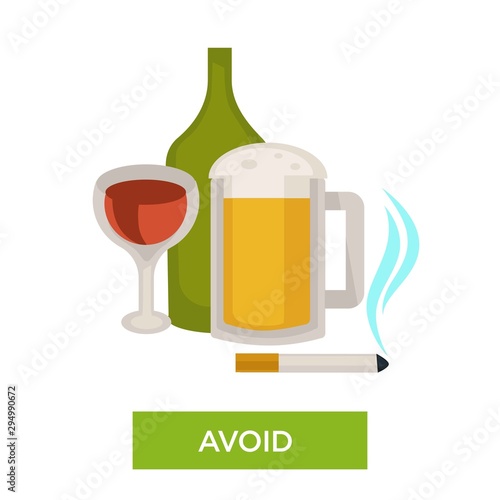 Avoid alcohol and smoking health care themed tip