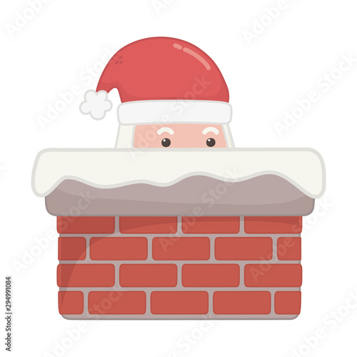 santa in the chimney decoration merry christmas