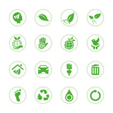 glossy icon set of green icons
