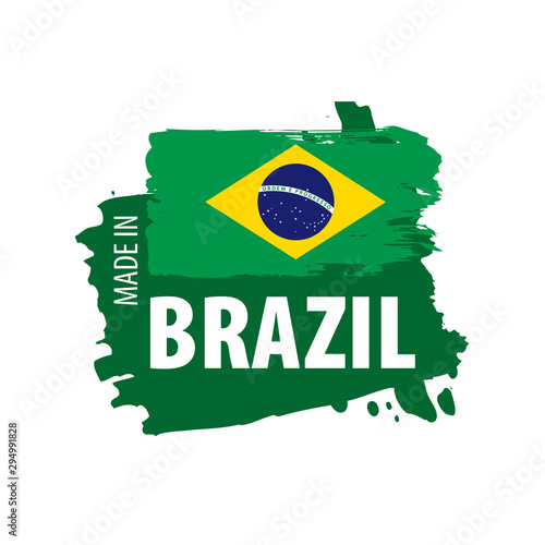 Brazil flag, vector illustration on a white background