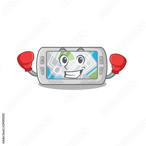 Boxing global positioning system in the cartoon