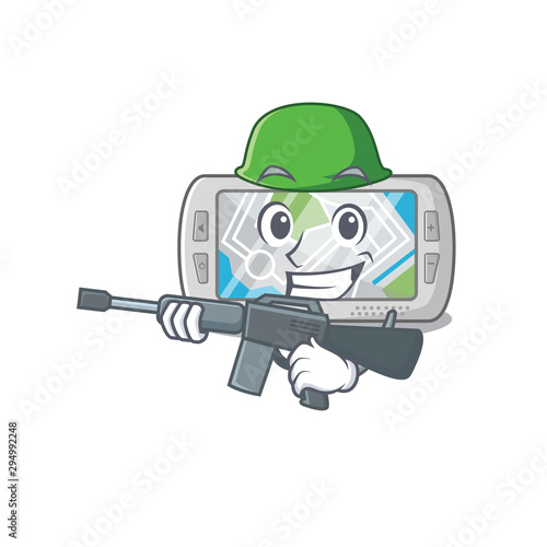 Army global positioning system in the cartoon