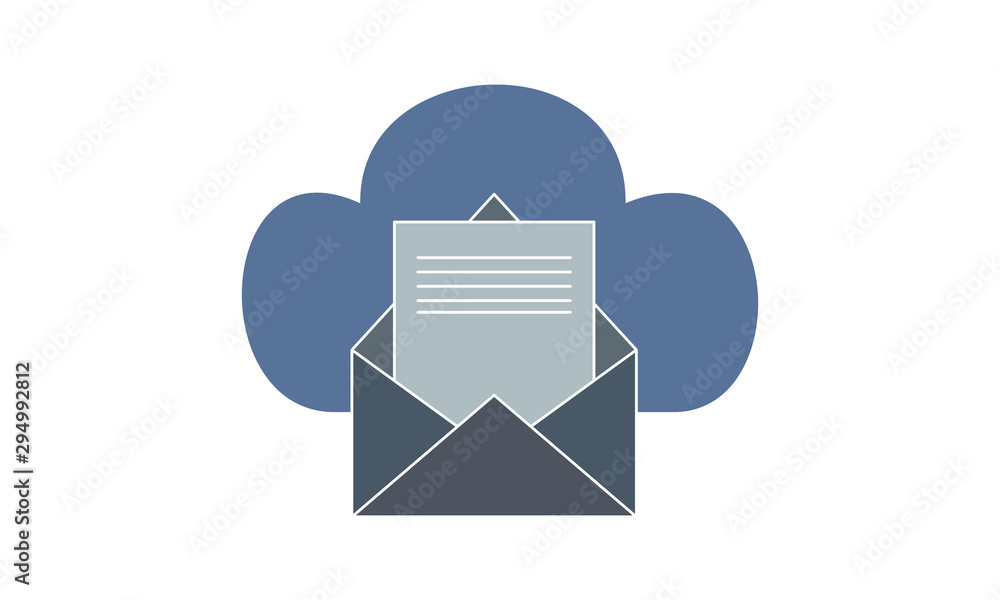 Cloud mail server icon isolated on white background. Cloud server hosting  for email. Online message service. Stock Vector | Adobe Stock
