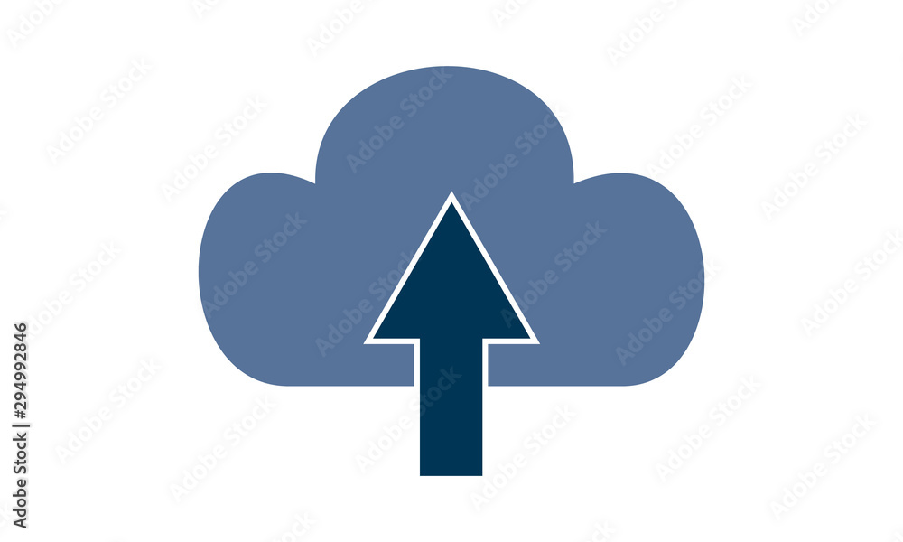 Cloud uploading icon for data transfer to the cloud Cloud uploading icon for data transfer to the cloud