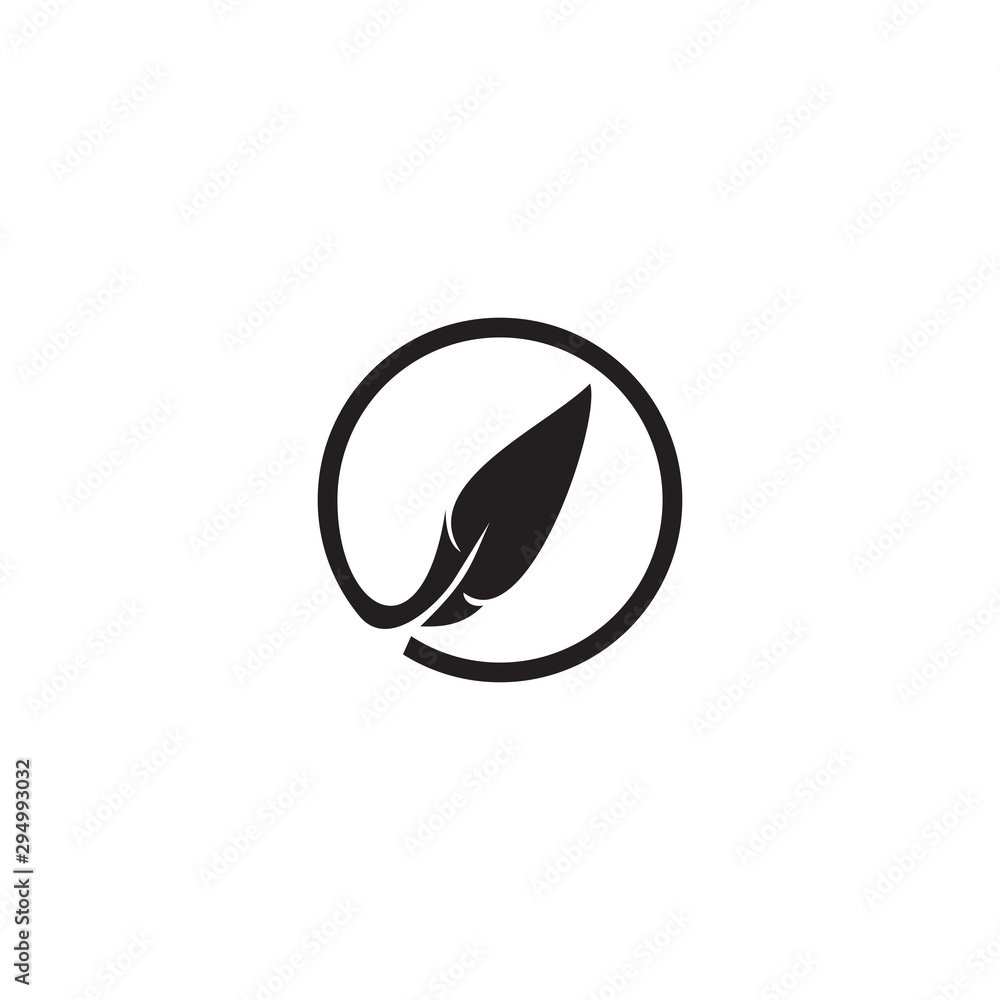 Feather pen icon logo design vector template Feather pen icon logo design vector template