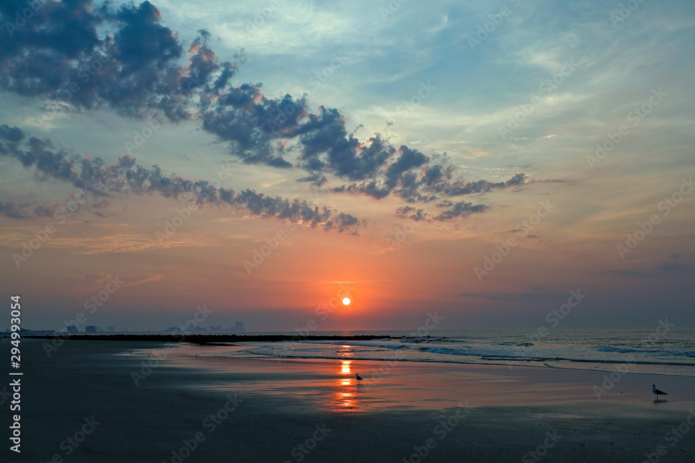 Sunrise over beach