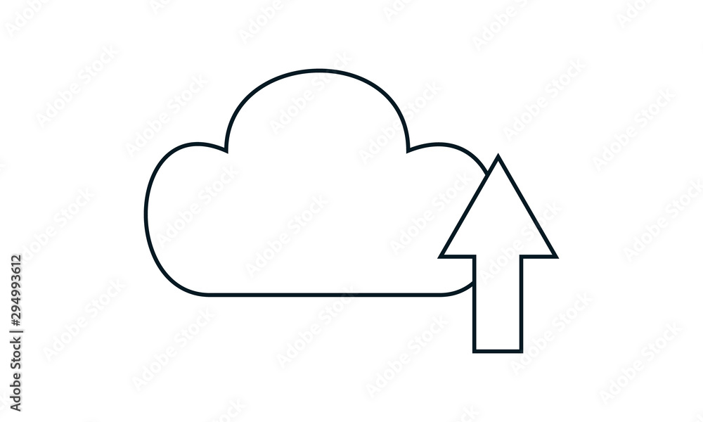 Cloud uploading icon for data transfer to the cloud Cloud uploading icon for data transfer to the cloud