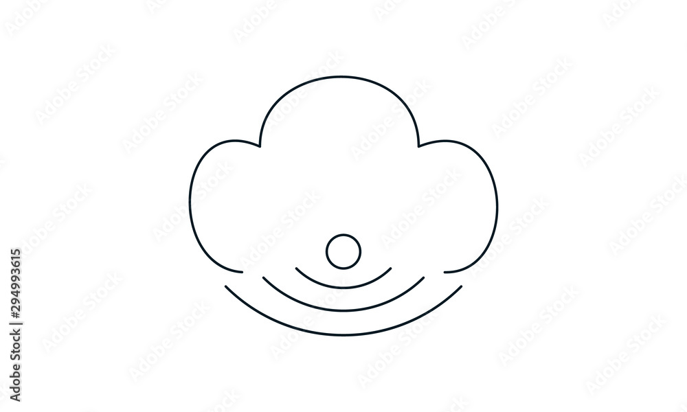 Cloud wireless icon for wireless internet access Cloud wireless icon for wireless internet access