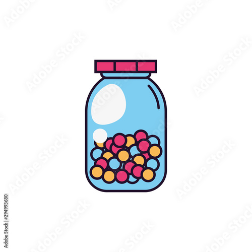 glass jar round sweet and candies icon line fill