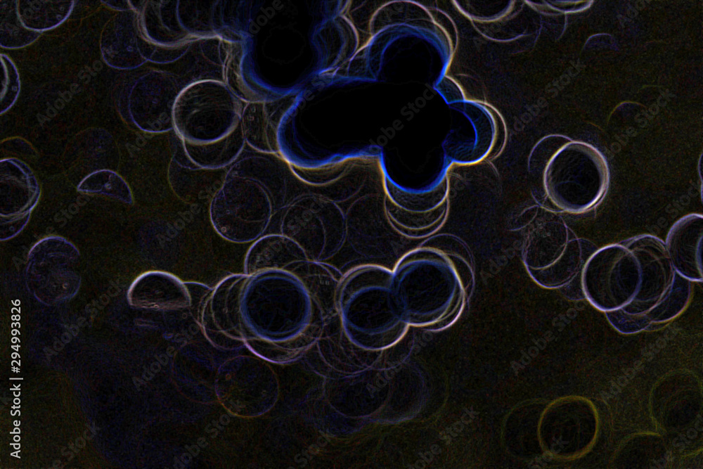 Obraz premium abstract multi colors circle line on dark background