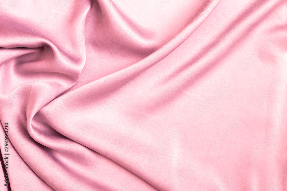 Abstract waving shiny pink fabric background, blank pink fabric pattern background Abstract waving shiny pink fabric background, blank pink fabric pattern background