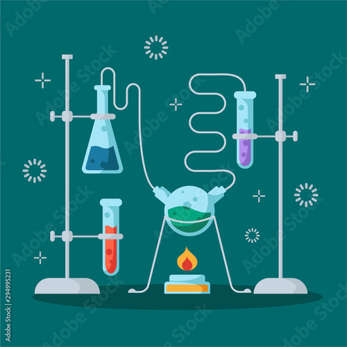 Laboratory Flasks Icon Set