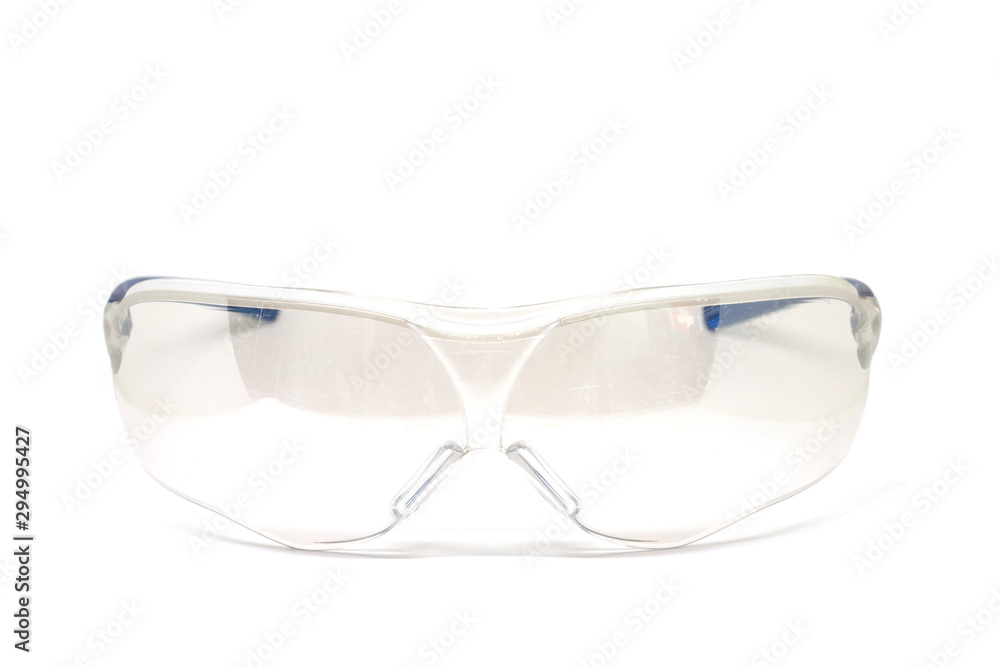 Safety glasses for protecting eyes isolated on white background. Safety glasses for protecting eyes isolated on white background.