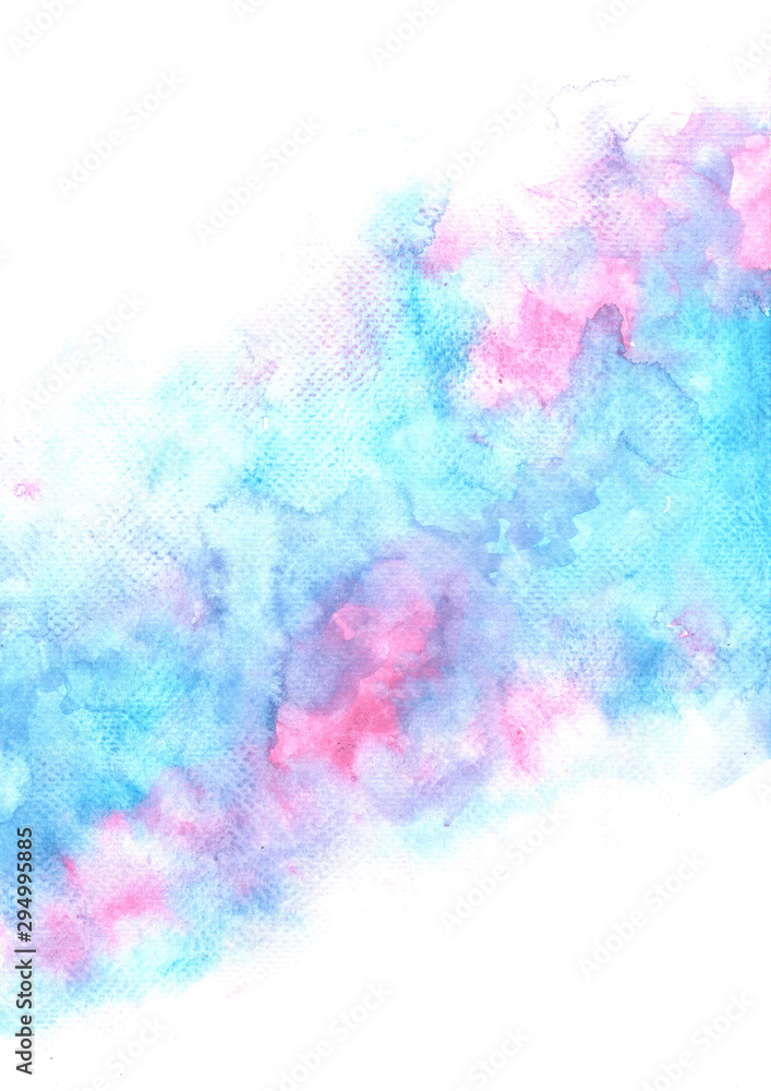 Abstract fairy tale cloud sky watercolor hand painting background for decoration.