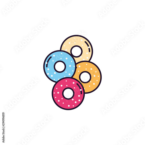 donuts sweet and candies icon line fill