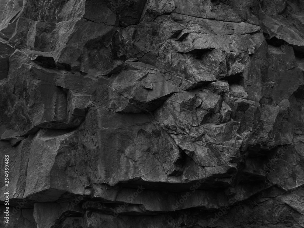 Rock texture. Dark black grunge stone texture background. Fragment of a  mountain close-up. Stock Photo | Adobe Stock
