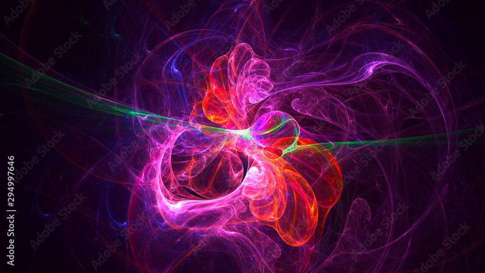 Fototapeta premium 3D rendering abstract colorful fractal light background