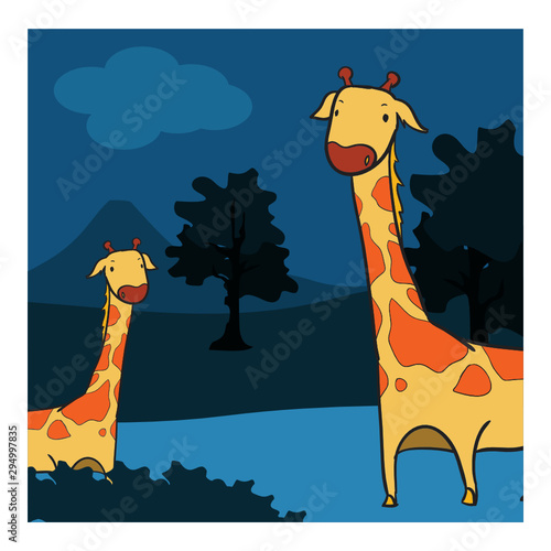 coloring page of giraffe