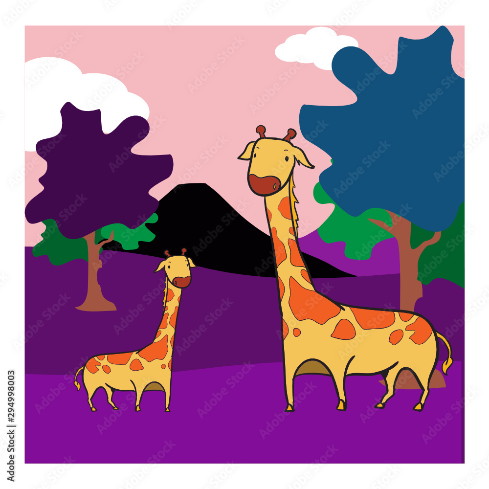 Naklejka premium coloring page of giraffe