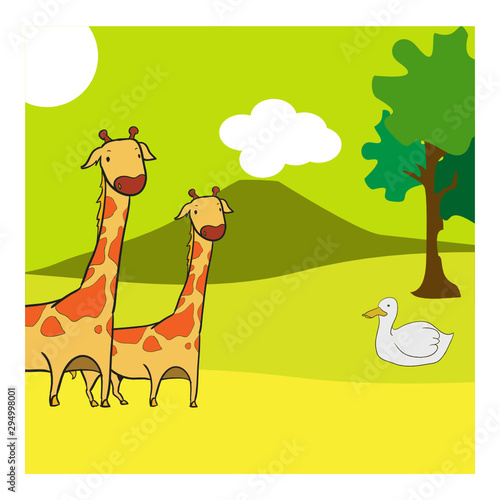 coloring page of giraffe