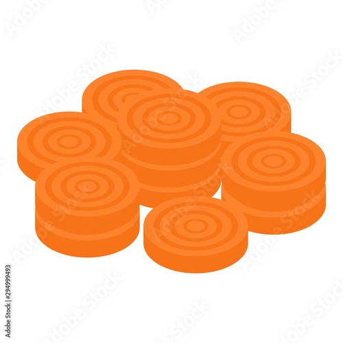 Carrot circle slices icon. Isometric of carrot circle slices vector icon for web design isolated on white background