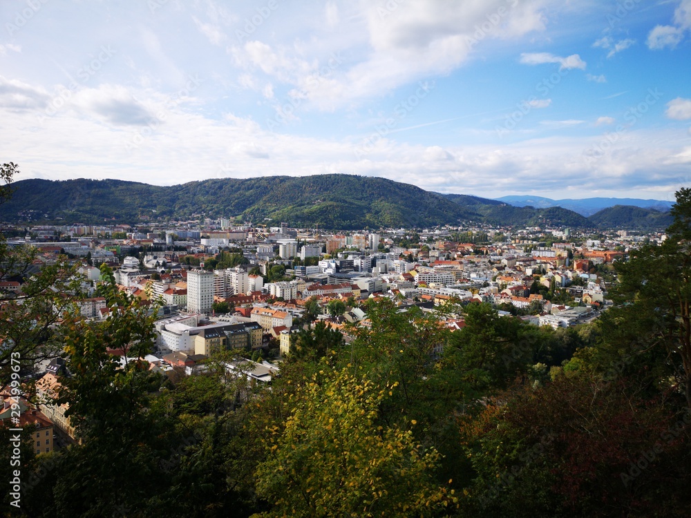 Uhrturm und Altstadt von Graz