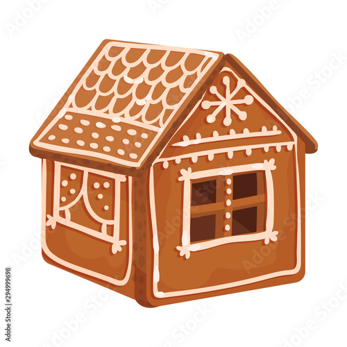 Sweet Vector Christmas Cartoon Isolated Gingerbread Illustration