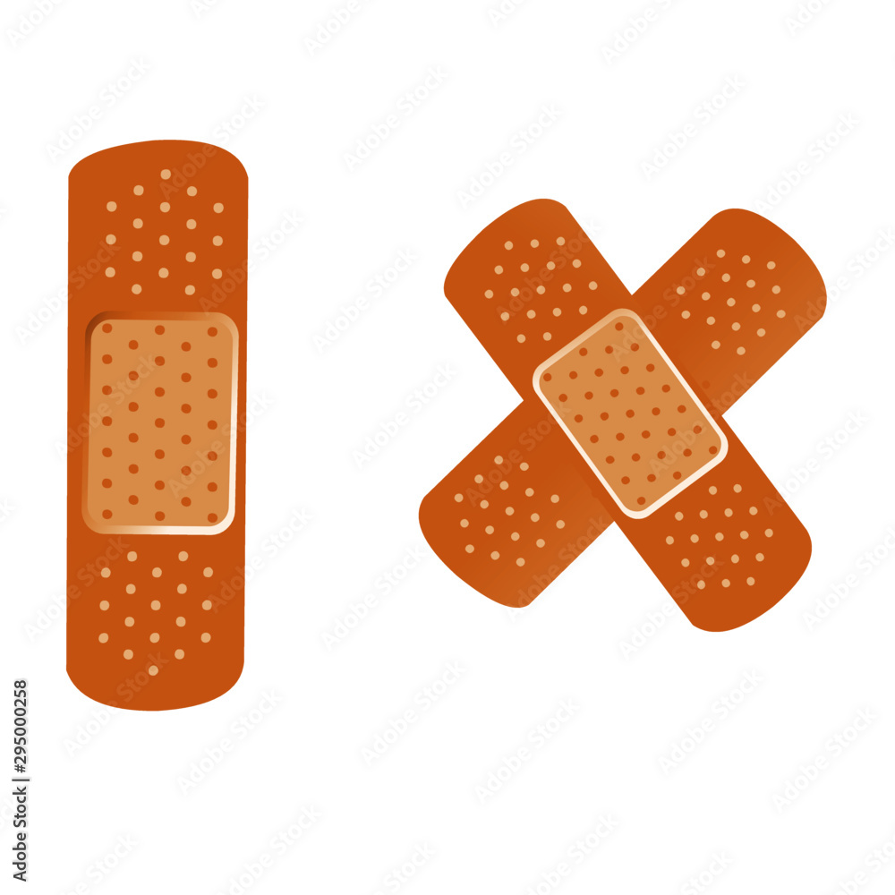 Band Aid Straight and Cross - Cartoon Vector Image Stock Vector | Adobe  Stock