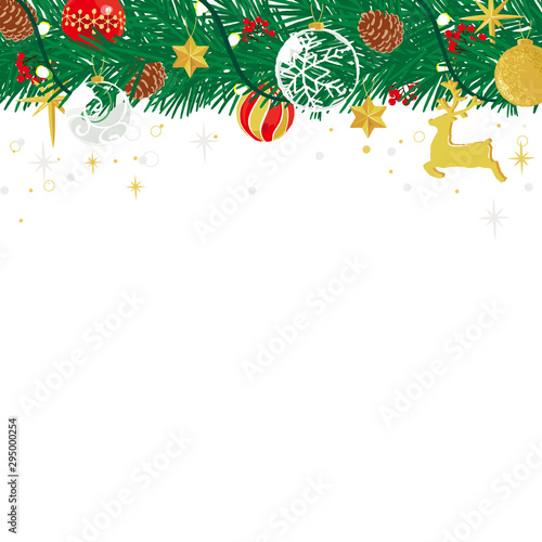 クリスマスリース　背景イラスト