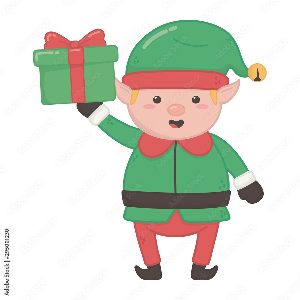 helper holding gift box decoration merry christmas