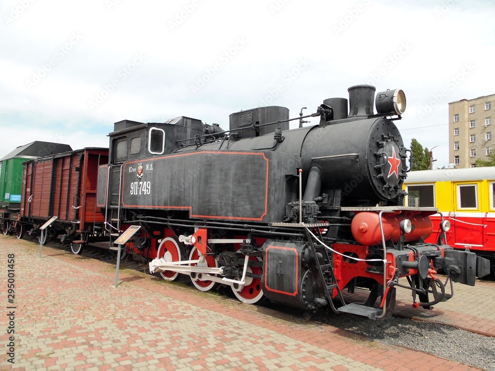 old steam locomotive at the Kharkov railway station old steam locomotive at the Kharkov railway station