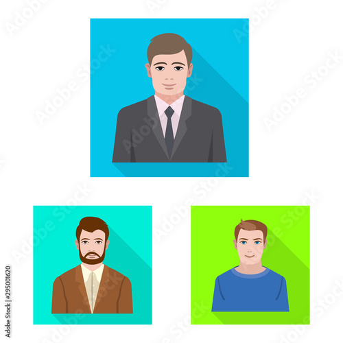 Vector design of profile and portrait icon. Collection of profile and profession stock vector illustration.