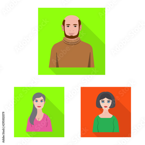 Vector illustration of profile and portrait logo. Set of profile and profession stock vector illustration.